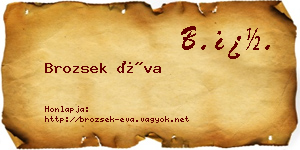 Brozsek Éva névjegykártya